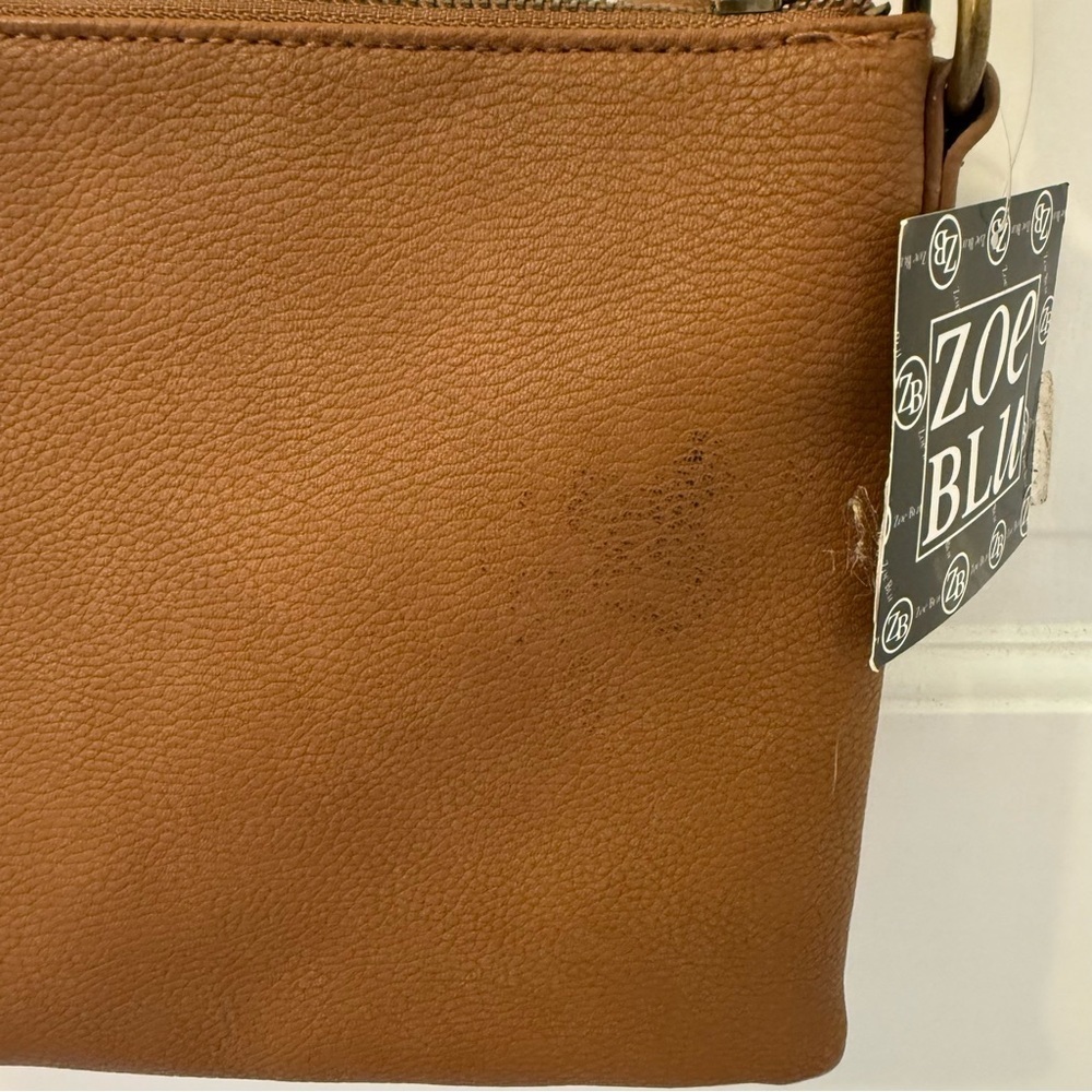 Tan Leather Crossbody Bag with Structured Design - Picture 7 of 14